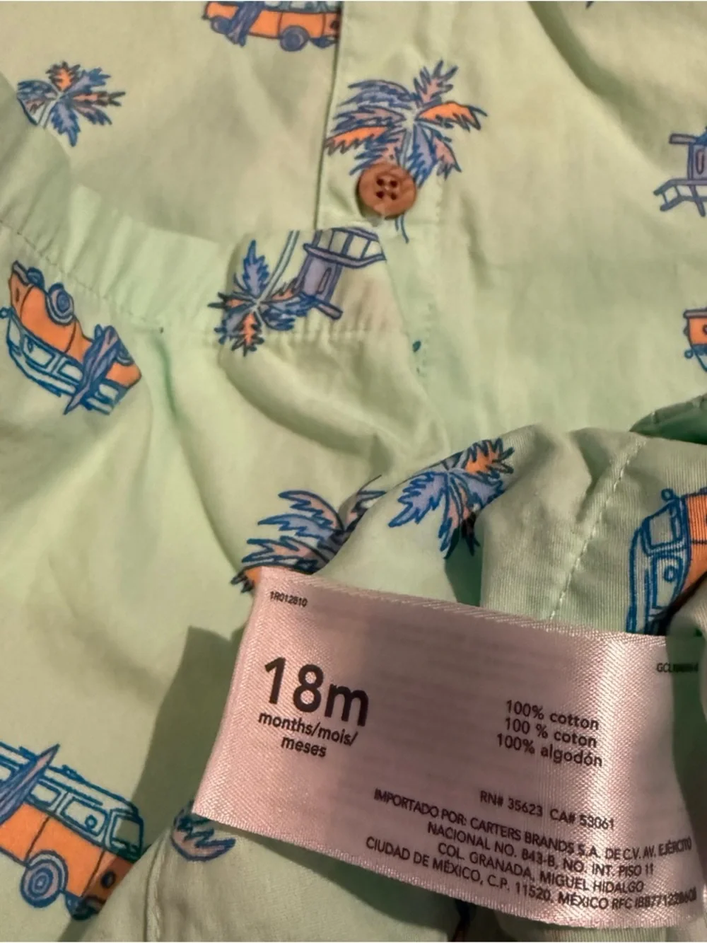 Carter’s‎ Baby Boy 18M Romper Bundle 2 Shortall Outfits Shark Tropical EUC